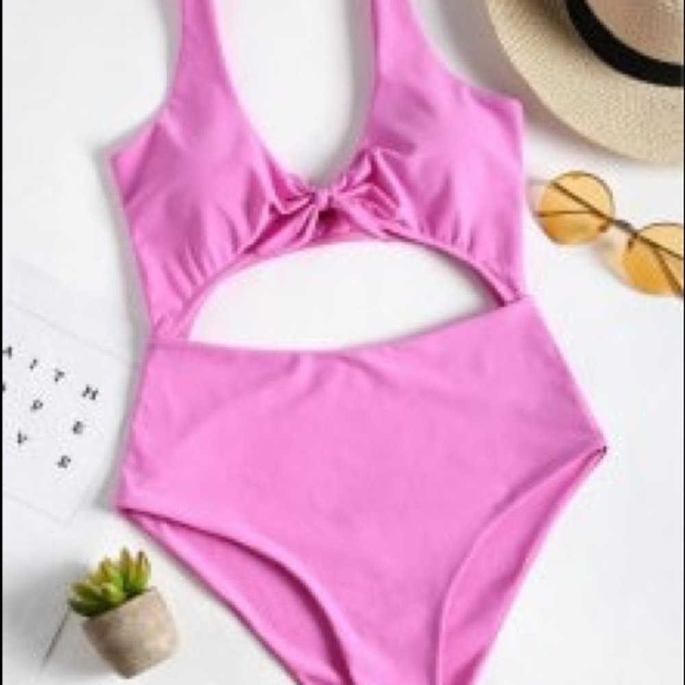 Zaful Bow Front Cutout One Piece Swim - BNWT